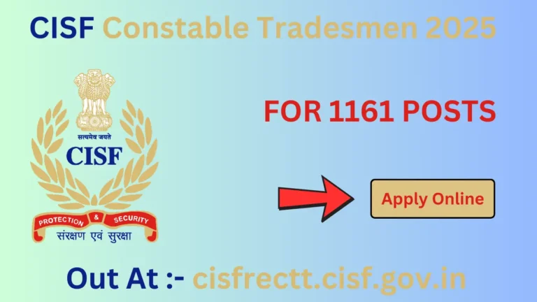 CISF Constable Tradesmen Recruitment 2025