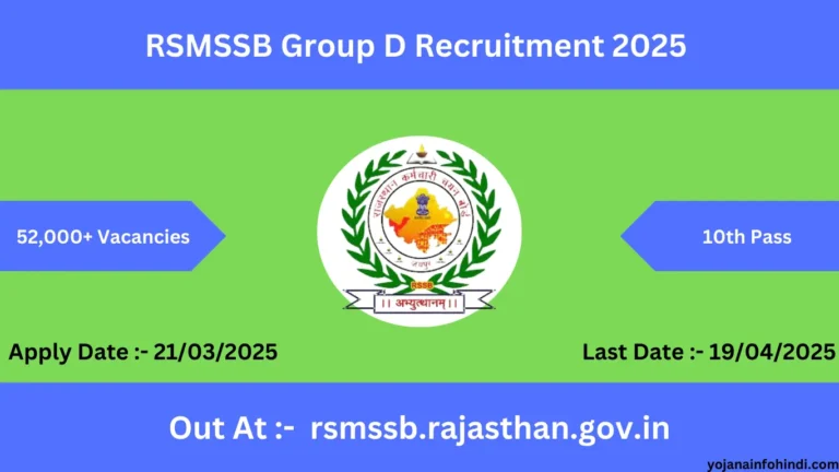 RSMSSB Group D Recruitment 2025