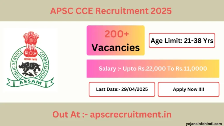 APSC CCE Recruitment 2025
