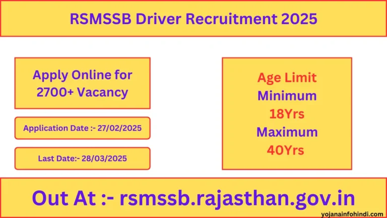 RSMSSB Driver Recruitment 2025