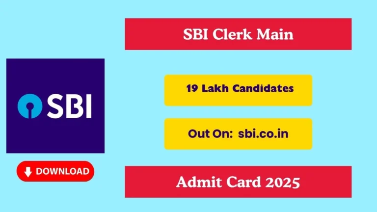 SBI Clerk Main Admit Card 2025